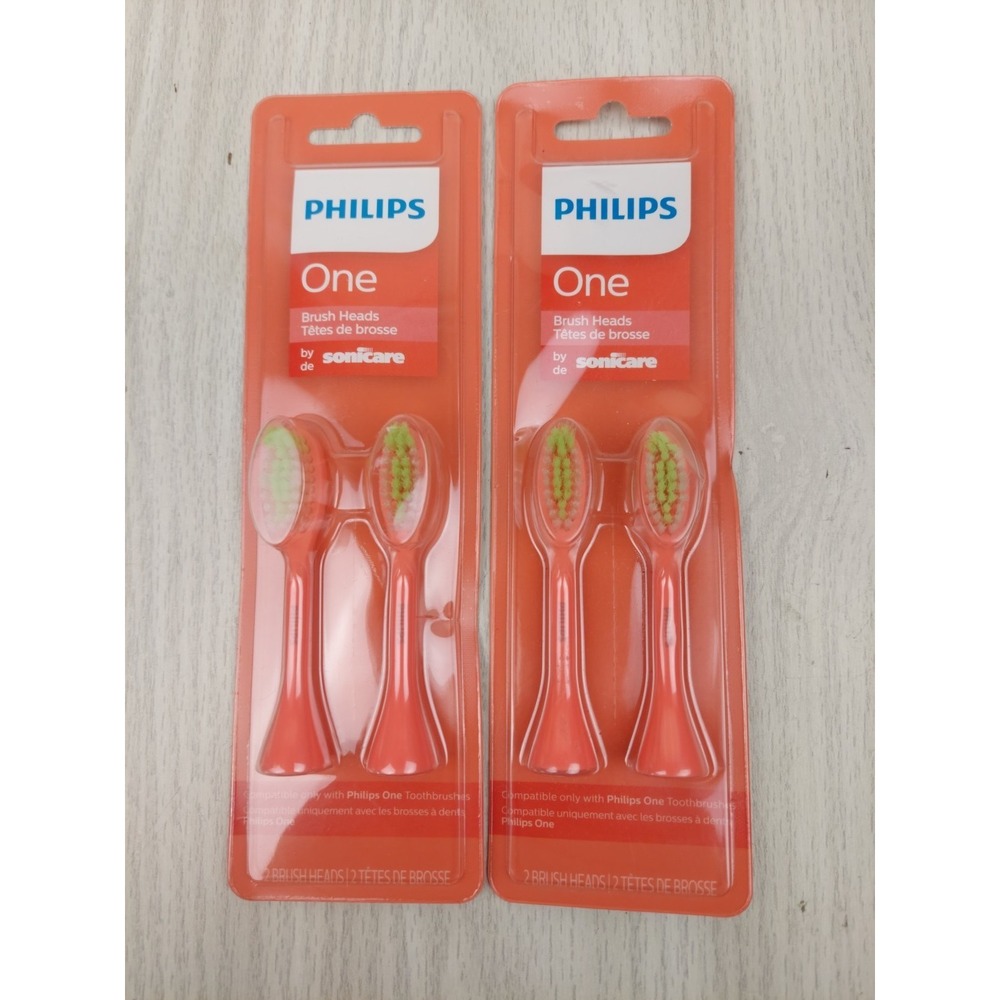 Philips One by Sonicare‎ Replacement Brush Heads Miami Coral 2 Packs 4 total New